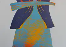 Tittel: Fjord-drakt II Tresnitt 2022. Størrelse: 17 x 35 cm.